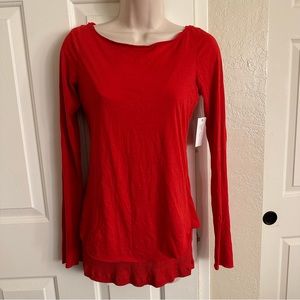 NWT$88 Anthropologie 39 Sixtyone by Velvet red tiered top, shirt, red, S, Small